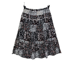 Loft Outlet Skirt Women's Size 12P Floral Tiered Colorful Lined A-line Rear Zip